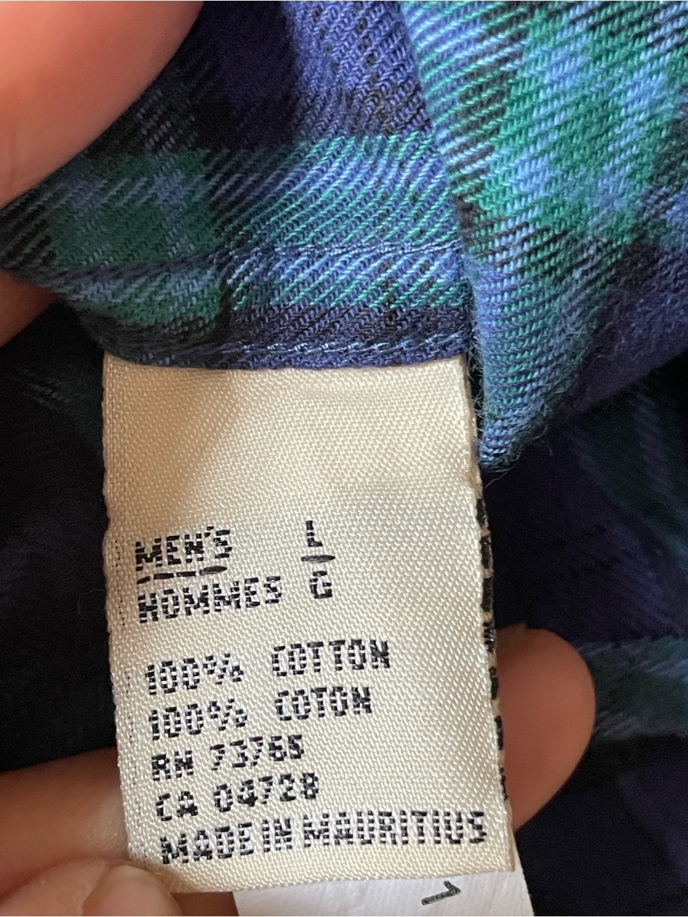 Browning Men’s Blue Green Syize: L flannel Plaid Button-Down Shirt - Picture 6 of 7
